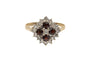 Bague 55 Bague vintage avec grenats et diamants en or blanc 14 carats 58 Facettes 11565