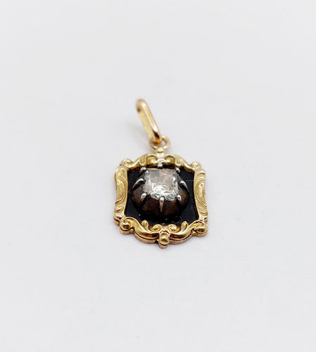 Pendentif Pendentif victorien or 18k et argent diamant table 5mm (circa 1850) 58 Facettes A06304