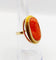 Bague 52 Bague cocktail style antique or jaune, camée sur corail jeune fille (circa 1960) 58 Facettes A06378