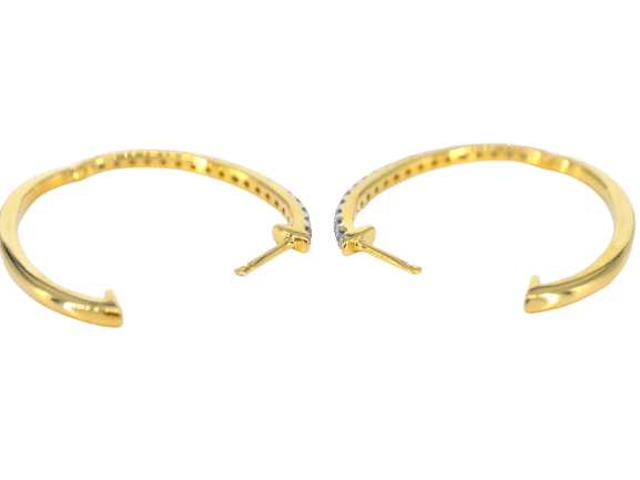 Boucles d'oreilles Boucles d'oreilles créoles en or avec diamants 58 Facettes 2152