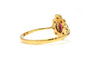 Bague 57 Bague contemporaine en or jaune 18 carats sertie d'un rubis et de diamants "taille" brillant (+-0.08ct) 58 Facettes B734