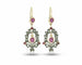 Boucles d'oreilles Boucles d'oreilles en or et argent serties de rubis et de diamants 58 Facettes 7307