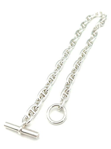 Collier HERMES. Collection "Chaine d'ancre", collier argent MM 58 Facettes
