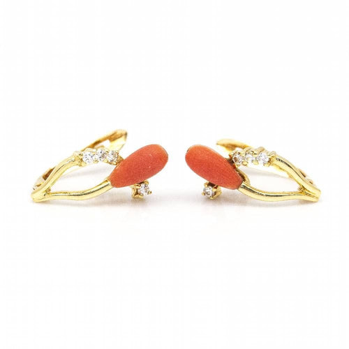 Boucles d'oreilles Boucles d'oreilles Corail Antique en Or Jaune 58 Facettes D361041JC