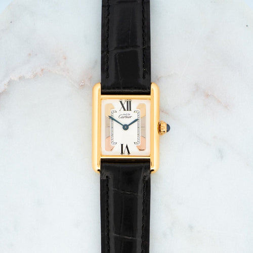 Cartier Tank Must - Ivory trinity dial - SM 58 Facettes