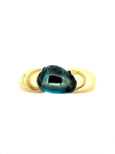 POMELLATO. Collection "Sassi", bague or jaune et topaze bleue 58 Facettes