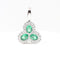 Colgante trébol en oro blanco con esmeraldas y diamantes 58 Facettes 3637