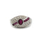 Bague 52 Bague - Or blanc, rubis et diamants 58 Facettes 1078