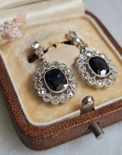 Cercei Platină, Aur, safire și diamante