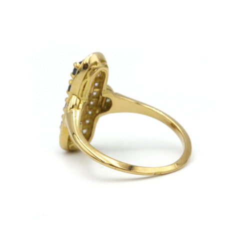 Bague 50 Bague - Or jaune diamants et saphirs 58 Facettes 1035