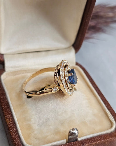 Bague 51 Bague or rose, Saphir, Diamants 58 Facettes 528