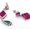 Boucles d'oreilles Boucles d'oreilles en or blanc ornées de rubellite, de tourmaline et de diamants 58 Facettes
