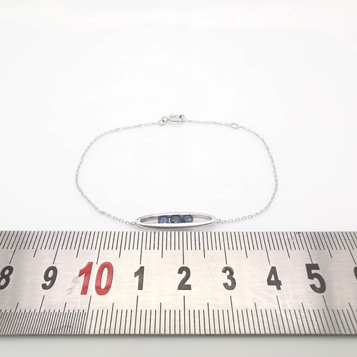 Bracelet or blanc saphirs 58 Facettes