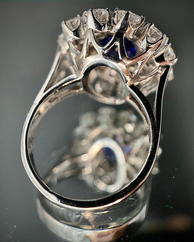 Bague 52 Bague or blanc Saphir 58 Facettes