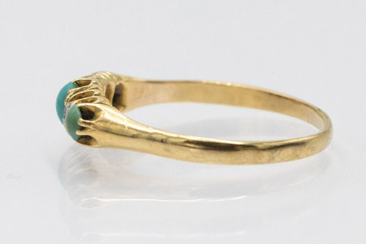 Bague 58 Bague ancienne ornée de turquoises et de diamants, 1903. 58 Facettes 11234
