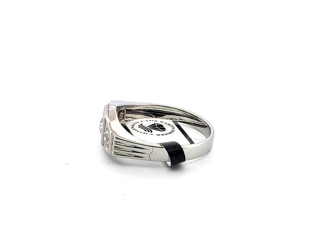 Anello in oro bianco con diamanti old mine 58 Facettes