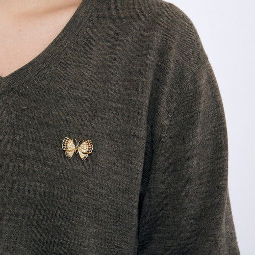 Broche Broche Papillon or jaune, saphirs, rubis 58 Facettes LP958/16