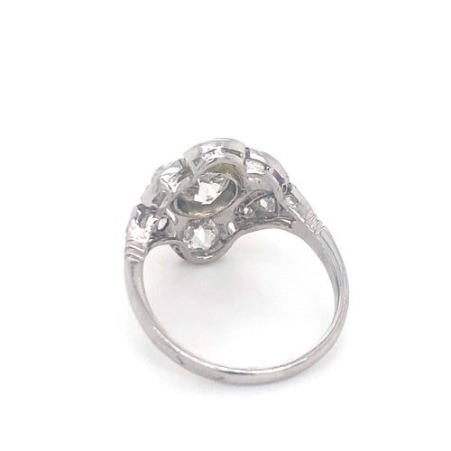 Bague 54 Bague Art Déco Platine et Diamants anciens - UNIQUE 58 Facettes