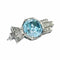 Broche Broche en platine des années 1950 avec zircon bleu – Géométrie raffinée du milieu du siècle 58 Facettes 25115-0286