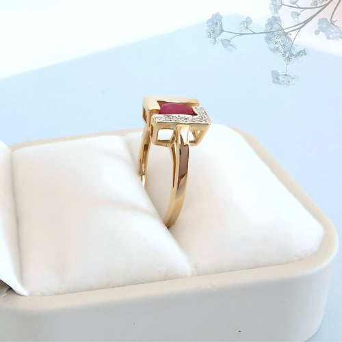 Bague 56.5 Bague Rubis et Diamants Or 18 K 58 Facettes AA 1739
