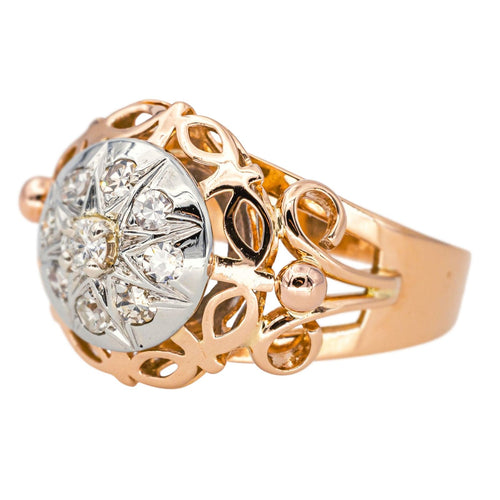 Bague 52 Bague  Dôme Or rose, Or blanc Diamant 58 Facettes 4311394CN