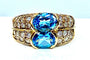 Bague 59 Bague bandeau Or jaune Topaze Diamants 58 Facettes AB229