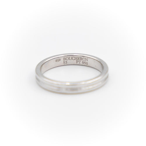 Bague 53 Boucheron Bague Alliance Godron Platine 58 Facettes 1833583CN