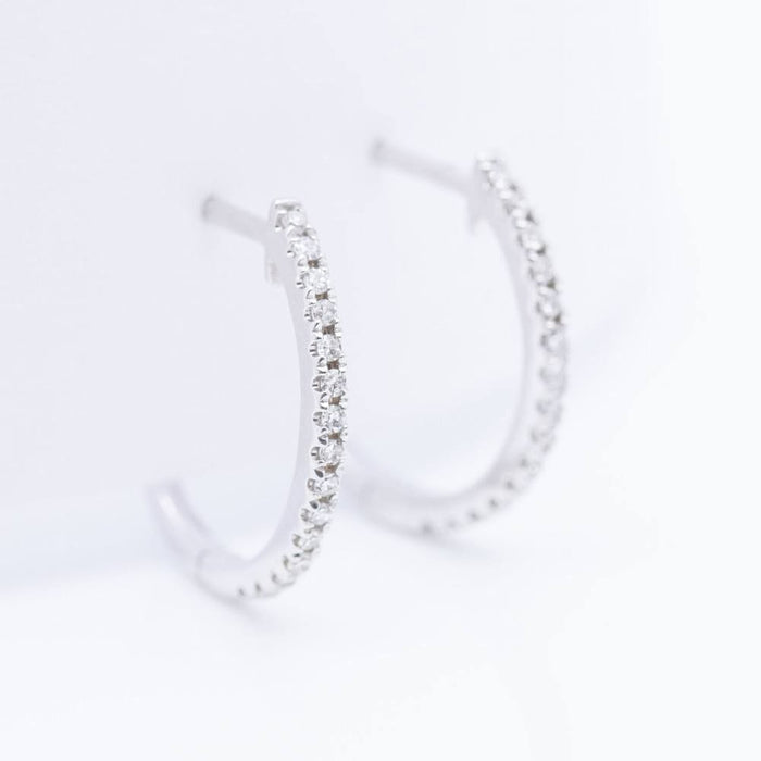 Boucles d'oreilles Earrings in White Gold and Diamonds 58 Facettes D359342RB