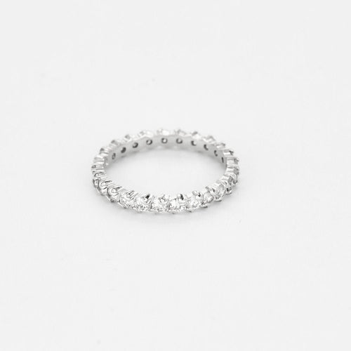 Bague 56 Alliance américaine diamants 1,25 ct en or blanc 58 Facettes LMB-296