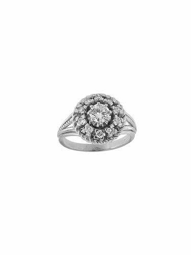 Bague 54.5 Bague cocktail rétro HRD certifiée avec diamants naturels 58 Facettes