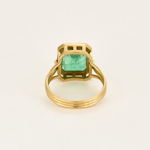 Bague 56 Bague en or jaune et émeraude 58 Facettes NAR0148