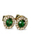 Boucles d'oreilles Puces d'oreilles or jaune émeraude et diamants 58 Facettes 877