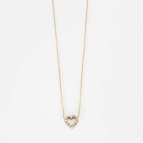 Collier Collier cœur or rose et diamants 58 Facettes