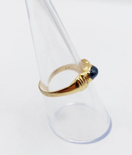 Bague 55 Bague jonc vintage or jaune, cabochon de saphir 58 Facettes A05888