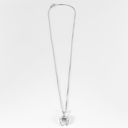 Collier Chaîne et pendentif fer à cheval en or blanc et diamants 58 Facettes B240747