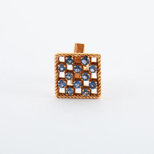 Boutons de manchette Boutons de manchette iolite et or 58 Facettes