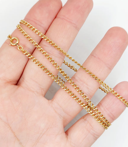 Collier Chaine vintage or rose 18k mailles gourmettes 61 cm 14,00 gr 58 Facettes A06030