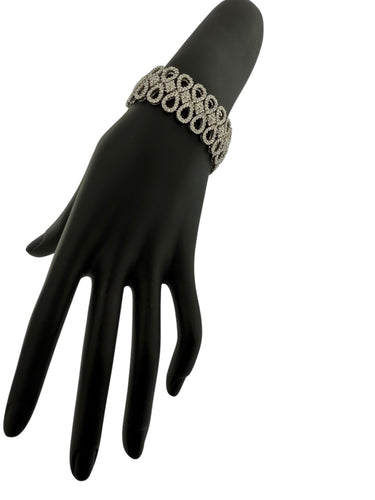 Bracelet Bracelet or blanc certifié HRD serti de 800 diamants naturels 58 Facettes