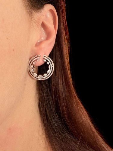 Boucles d'oreilles Boucles d'oreilles or rose et or blanc, diamants naturels 58 Facettes