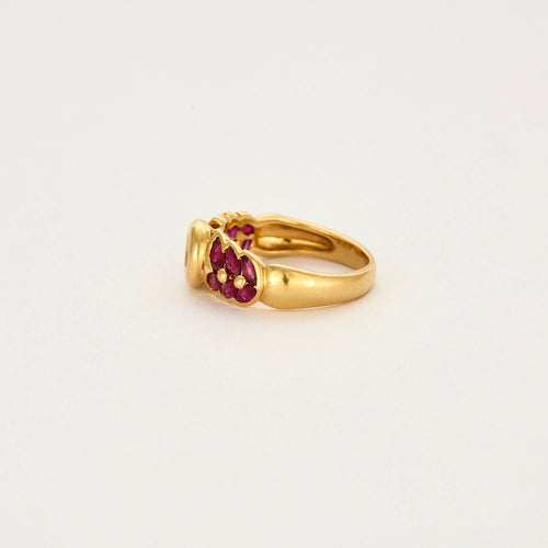 Bague 51.5 Bague or jaune sertie d'un diamant avec rubis 58 Facettes LP779/13