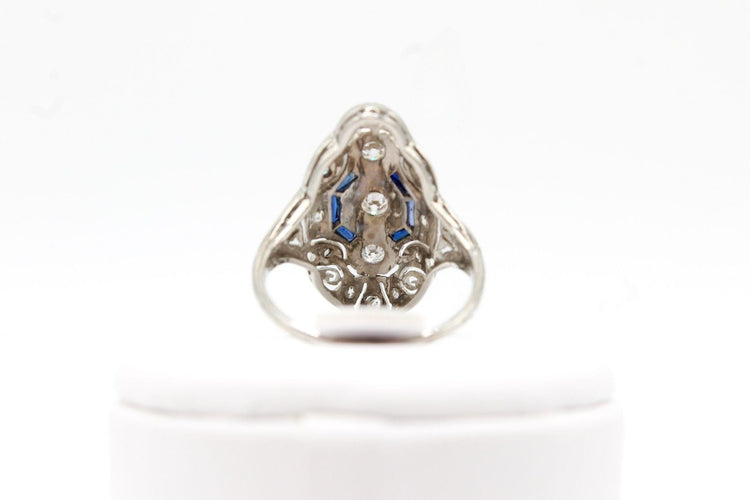 Bague 53 Bague 1930 marquise platine et diamants 58 Facettes 250309