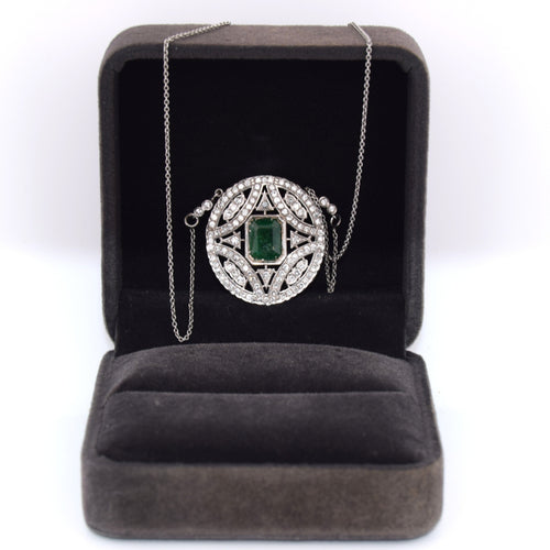 Collier PENDENTIF AVEC COLLIER - OR BLANC 18 KT 58 Facettes