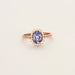 Bague 56 Marguerite or rose tanzanite diamants 58 Facettes