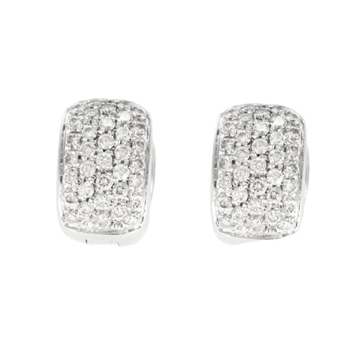 Boucles d'oreilles Boucles d'oreilles or blanc et diamants 58 Facettes GU192