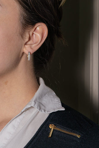 Boucles d'oreilles Boucles d'oreilles Demi créoles Or jaune, Or blanc Diamant 58 Facettes 3855444CN