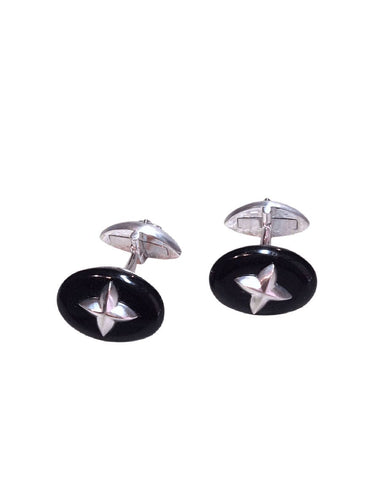 Boutons de manchette Boutons de manchette vintage en or blanc par Steinlin 58 Facettes 600228