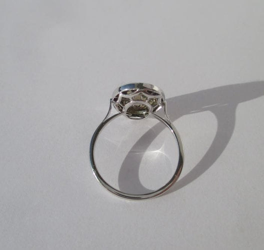 Bague 57 Bague Art Déco Diamants Rubis calibrés Or blanc 58 Facettes