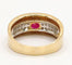 Bague 55 Bague bandeau or jaune ornée d'un rubis et de diamants 58 Facettes
