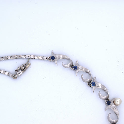 Collana vintage '60 perle zaffiri 58 Facettes