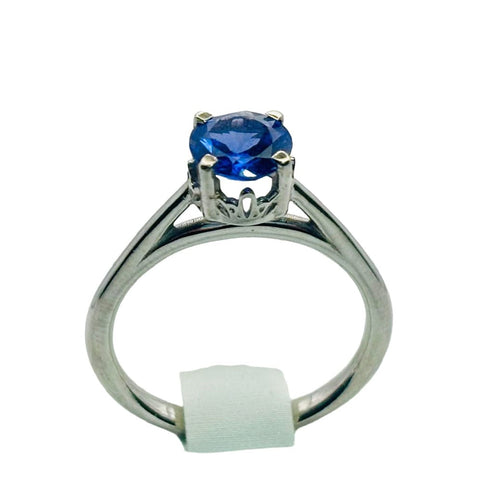 Bague 55 Solitaire en or blanc avec tanzanite 58 Facettes 50122